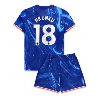 Echipament fotbal Chelsea Christopher Nkunku #18 Tricou Acasa 2024-25 pentru copii maneca scurta (+ Pantaloni scurti)